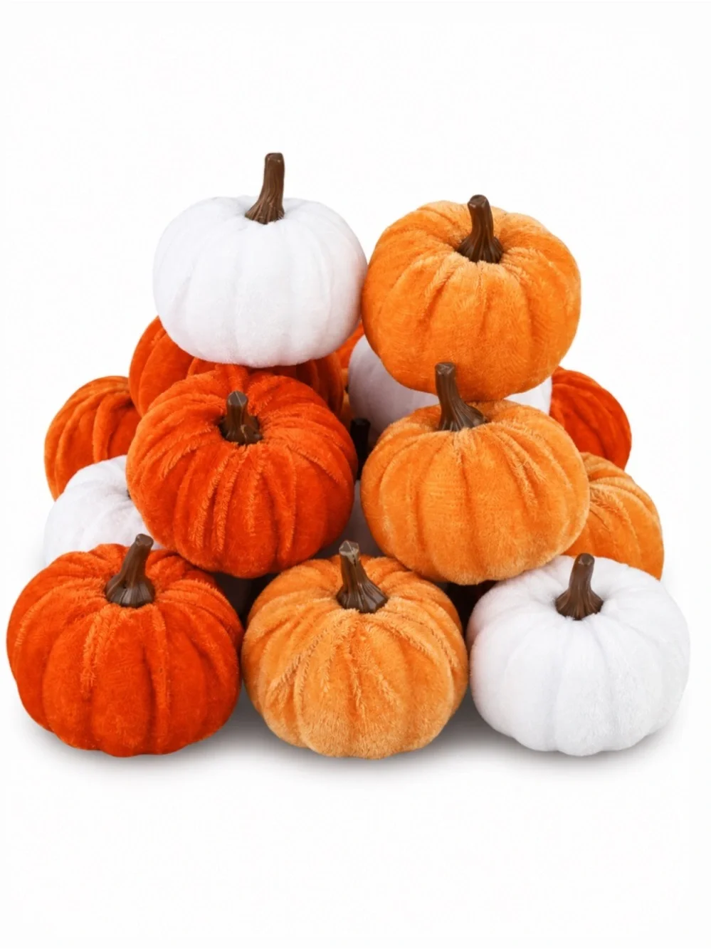 Velvet Decorative Pumpkins - Set of 6